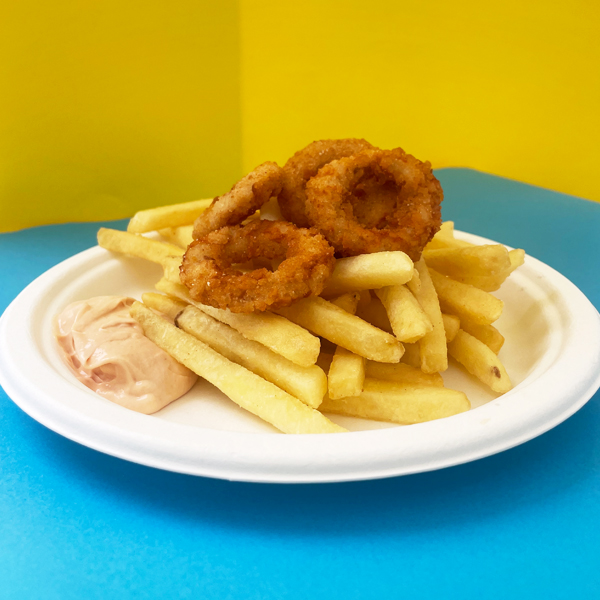 Chicken rings with French fries