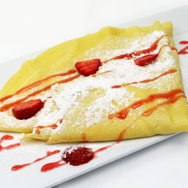 Crepes, Cream and strawberry